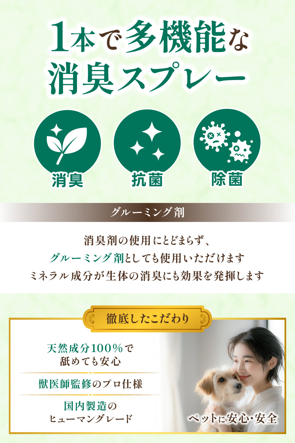 【犬・猫用】消臭＆抗菌スプレー 300ml
