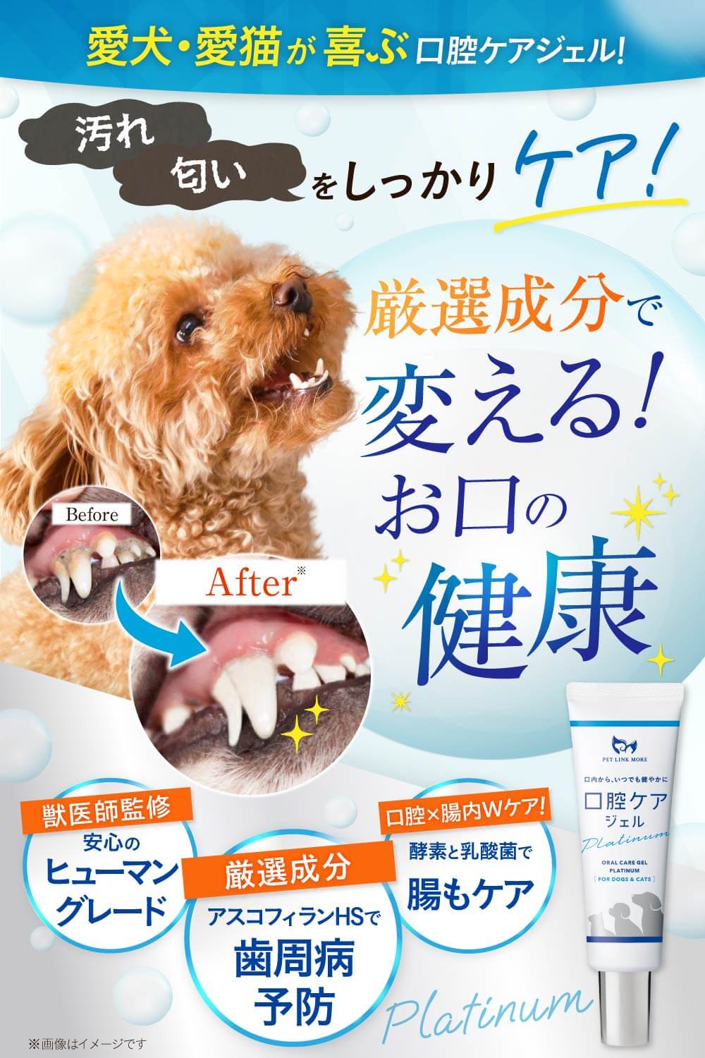 【犬・猫用】口腔ケア ジェル Platinum 30g