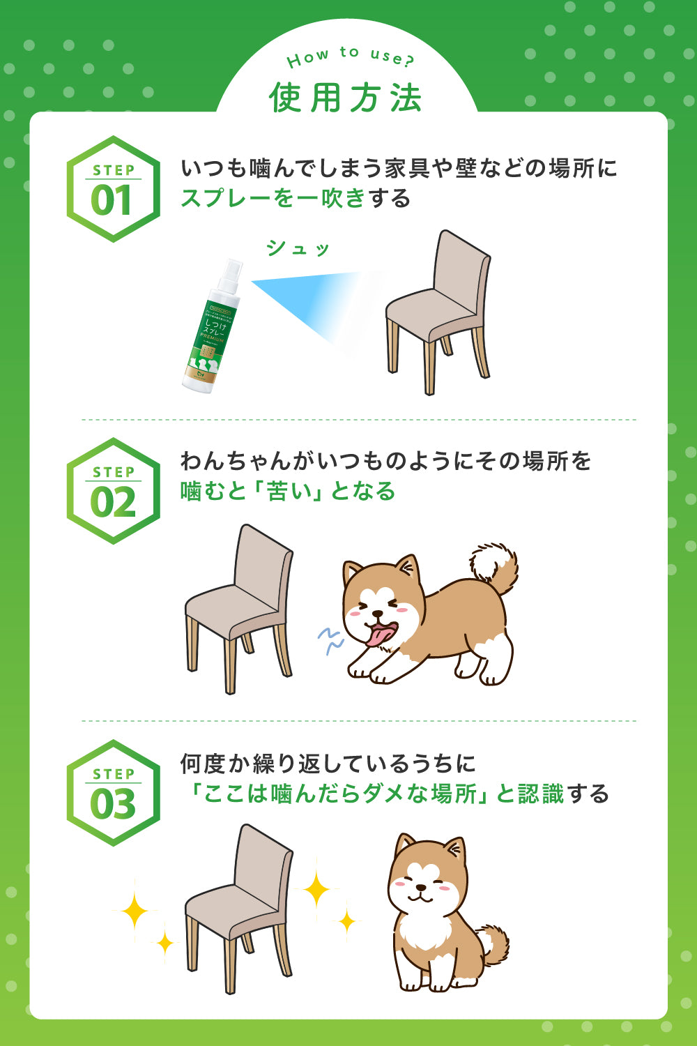 【犬・猫用】噛み癖防止しつけスプレー PREMIUM 200ml