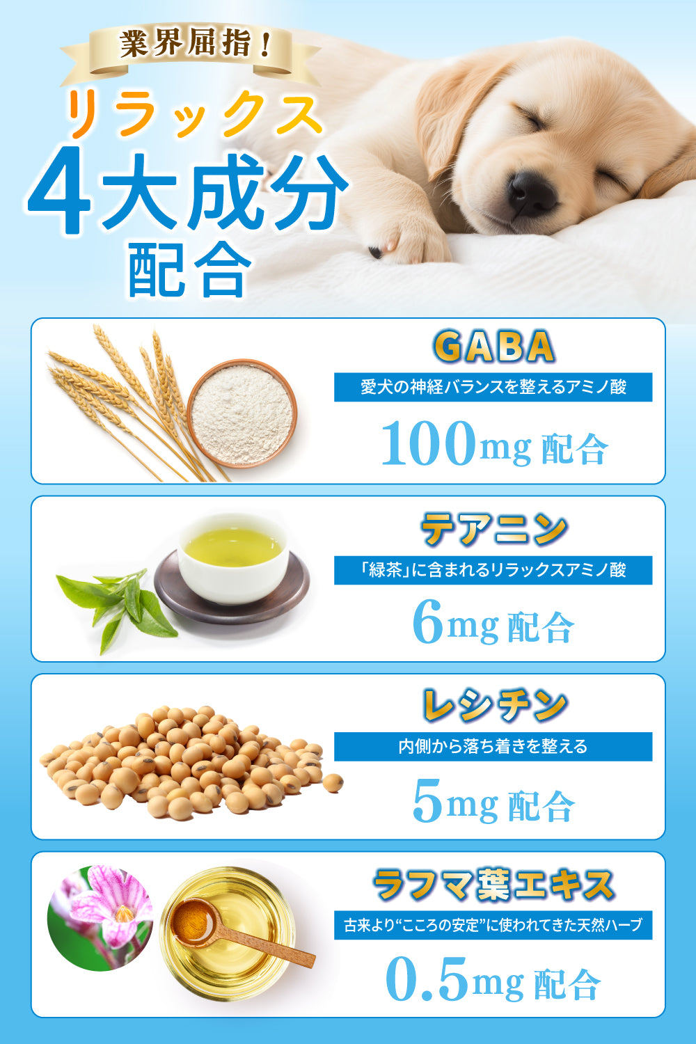 【犬用】おだやかサプリメント GABA配合 チキン味 粉末30g