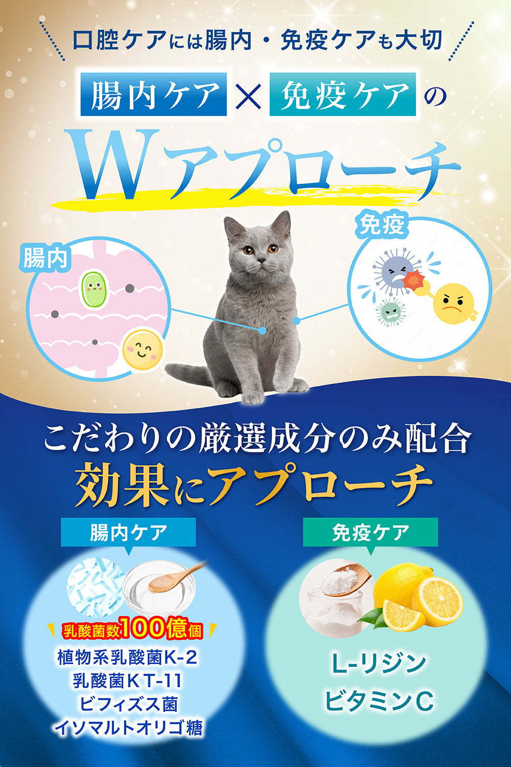【猫用】口腔ケアサプリメント 歯磨きふりかけ 粉末60g