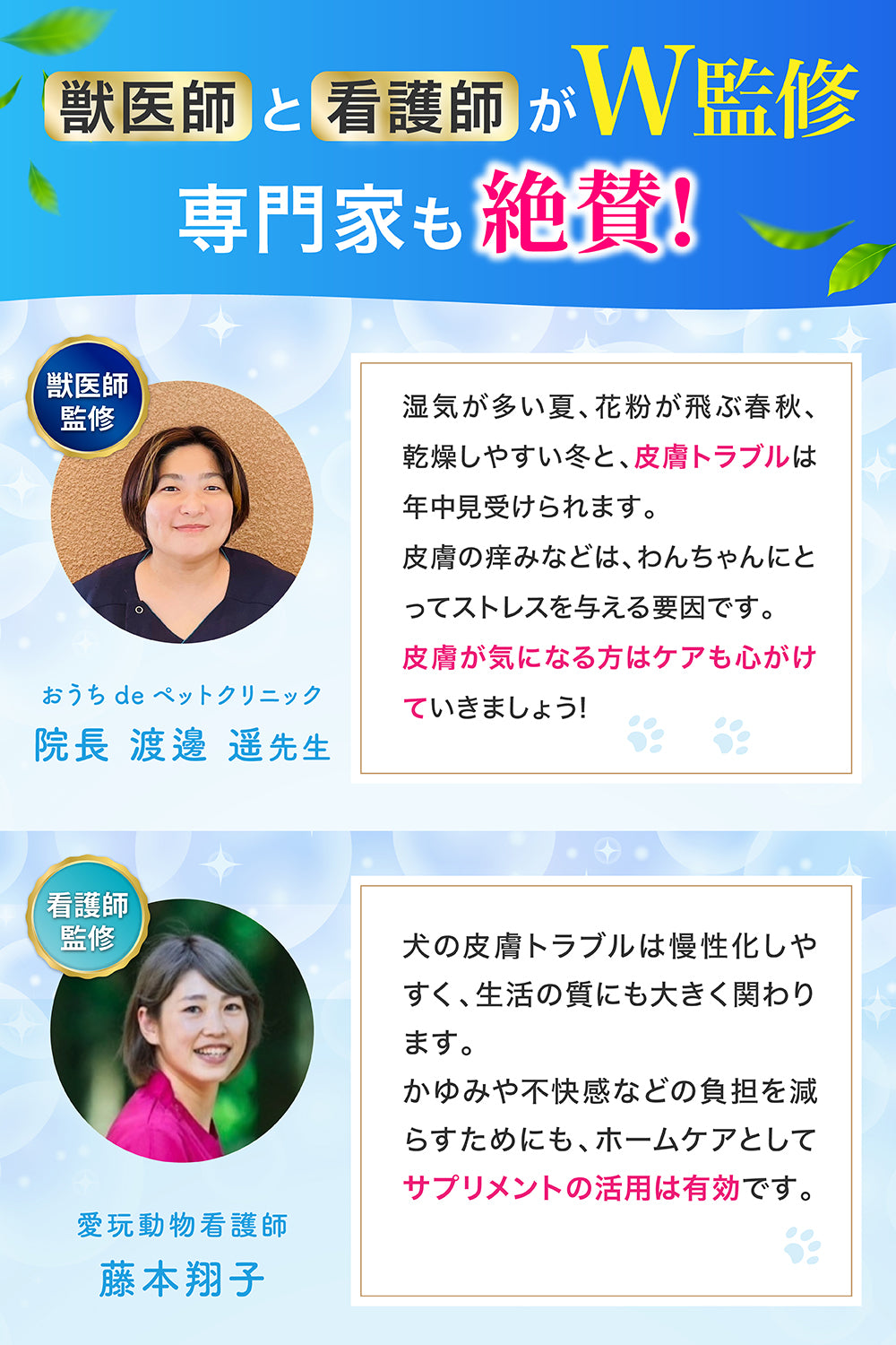 【犬用】皮膚ケア×腸内ケア サプリメント 粉末40g