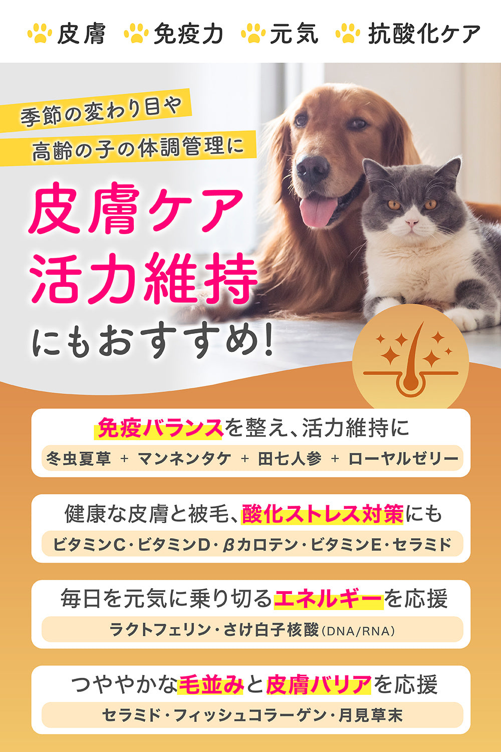 【犬・猫用】総合ケア サプリメント 粉末60g