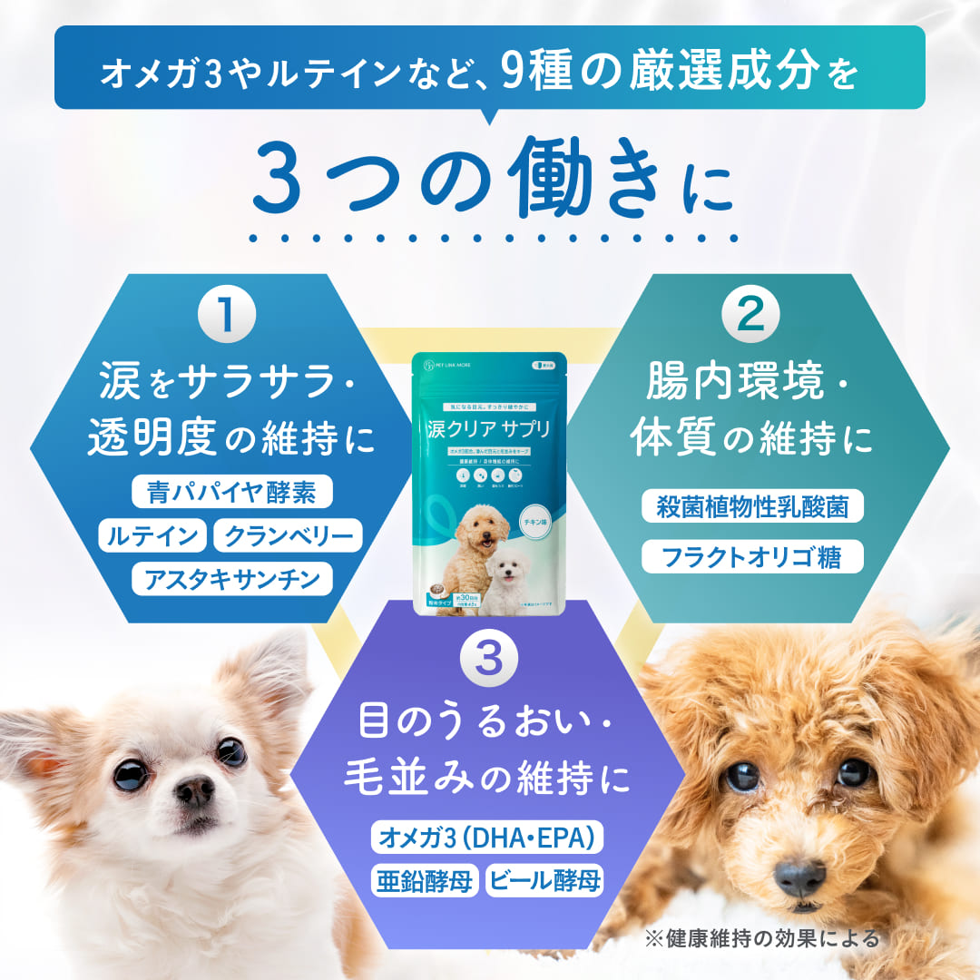 【犬用】涙クリアサプリメント チキン味  粉末 45g