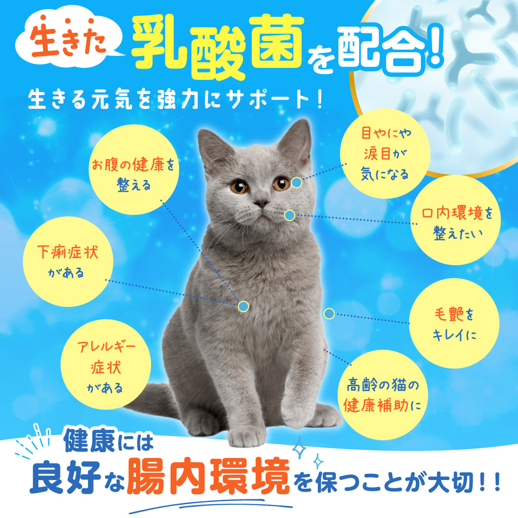 【猫用】乳酸菌&植物酵素サプリメント かつお風味 錠剤30粒