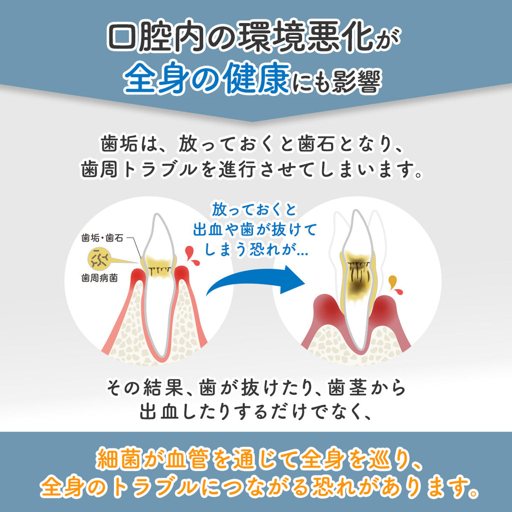 口腔内の環境悪化は全身の健康にも影響